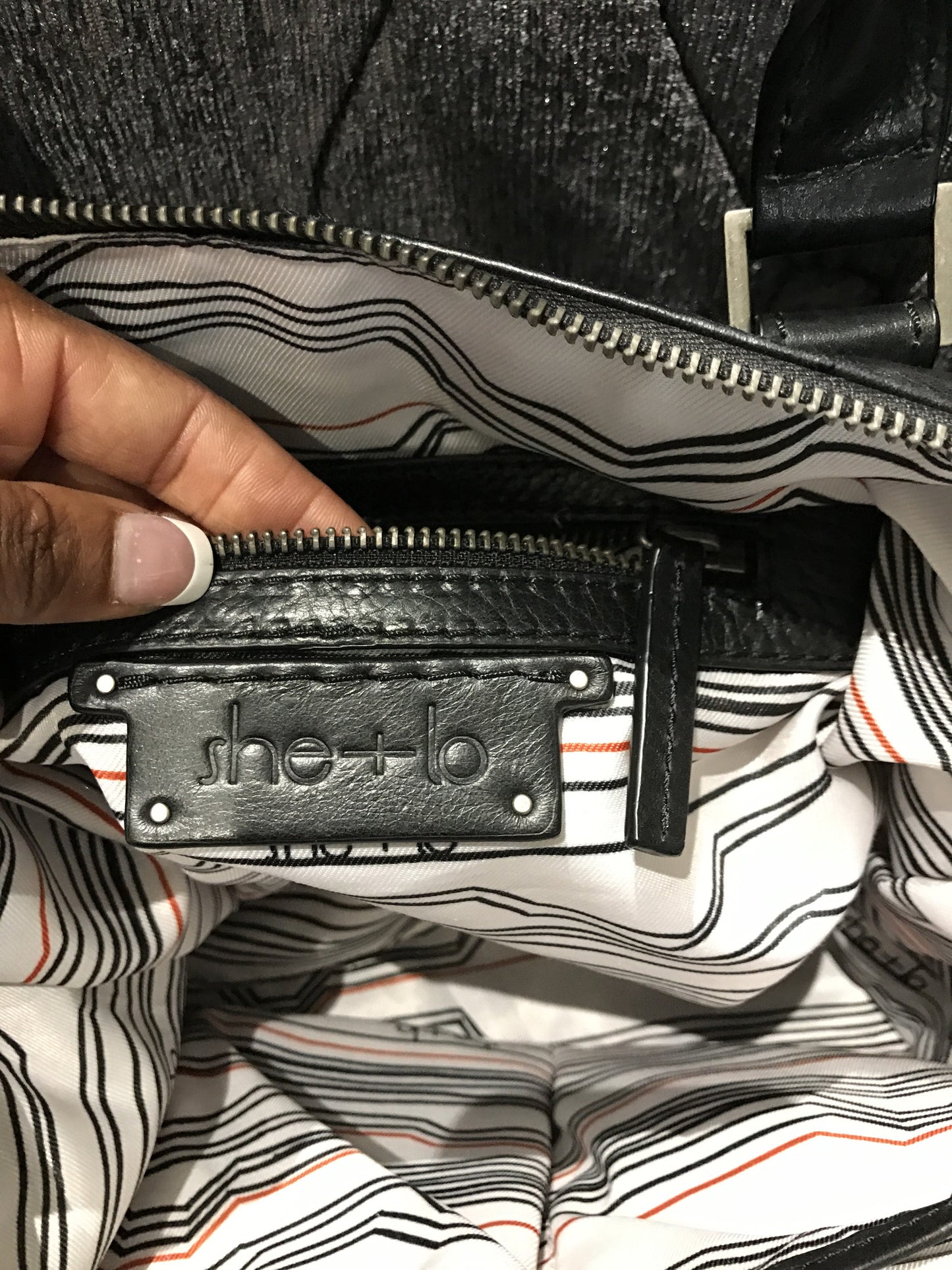 She+Lo Black Leather Handbag