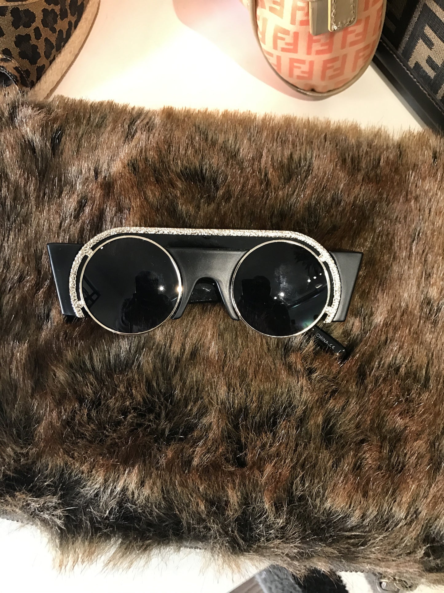 Retro Style Black & Gold Sunglasses