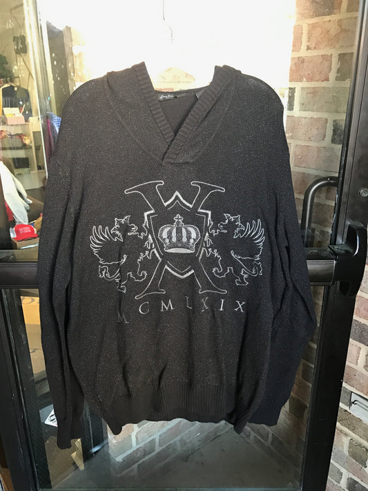 Sean John Black Hoodie Sweater: Sz XL