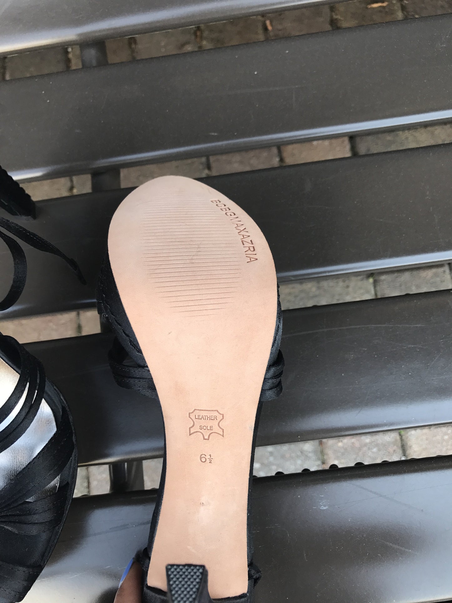 BCBG Black Satin Heels: Sz 6.5