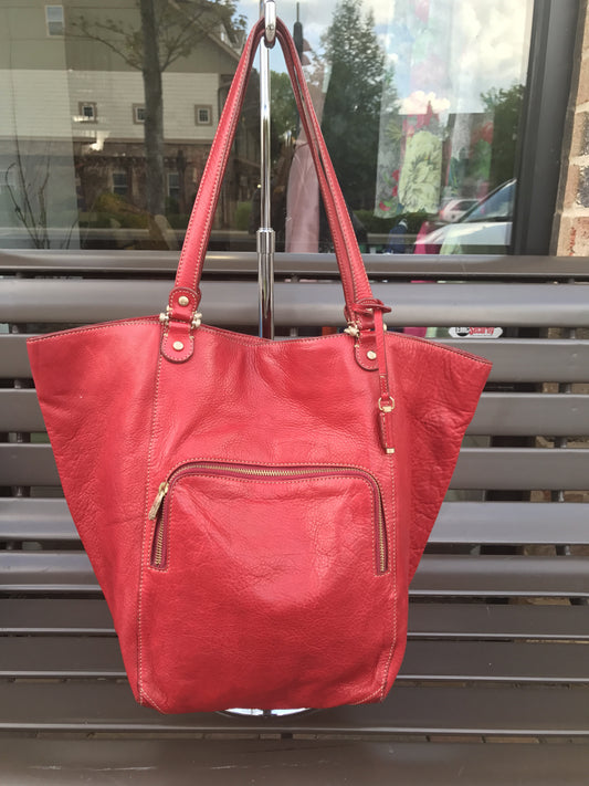 Liz Claiborne Red Leather Tote