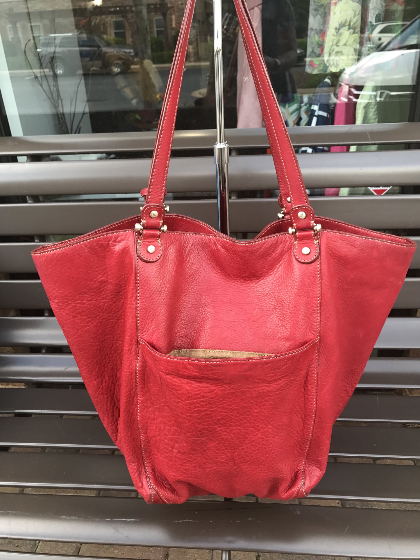 Liz Claiborne Red Leather Tote