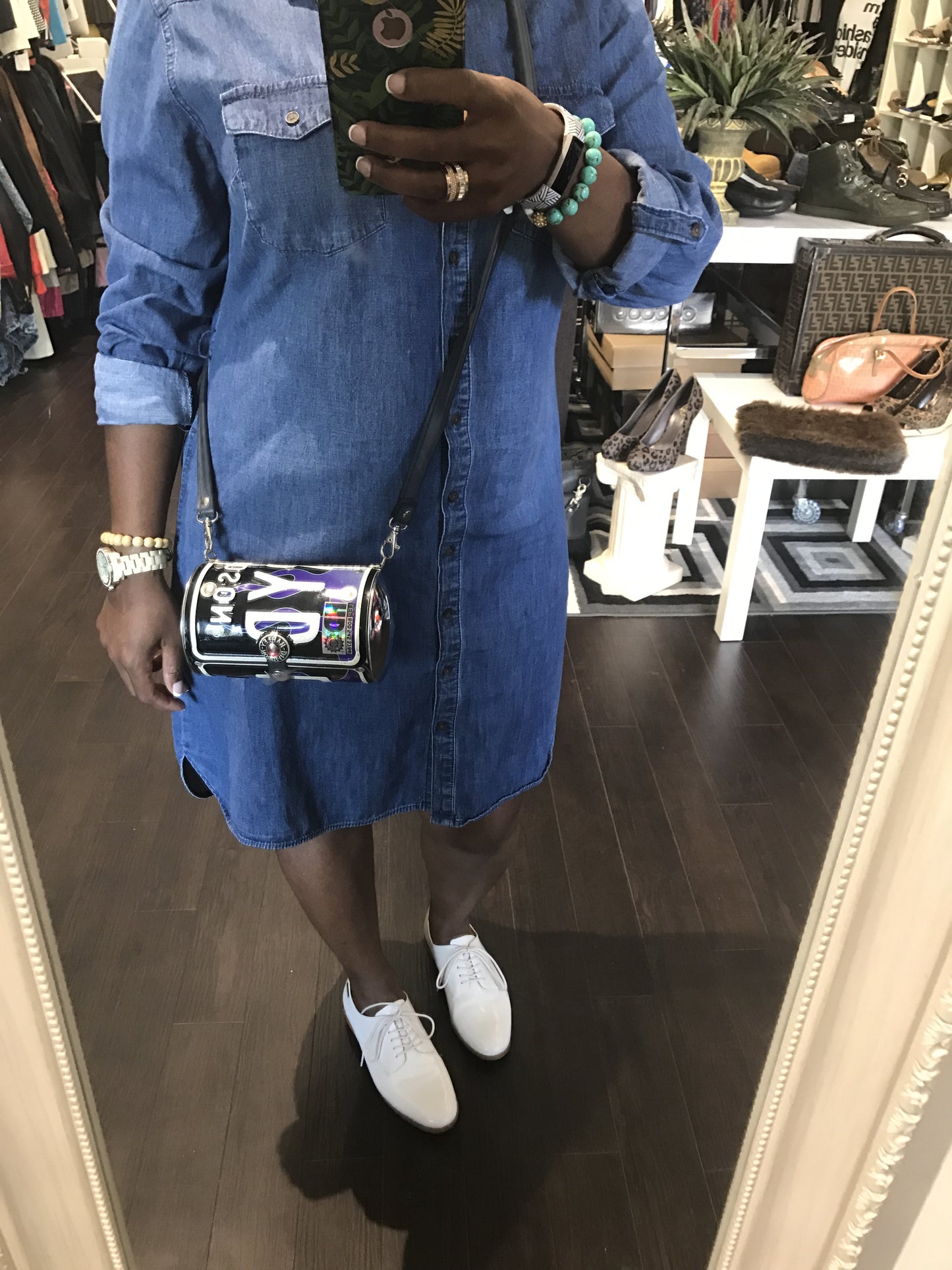 Harley Davidson Tin Cylinder Crossbody