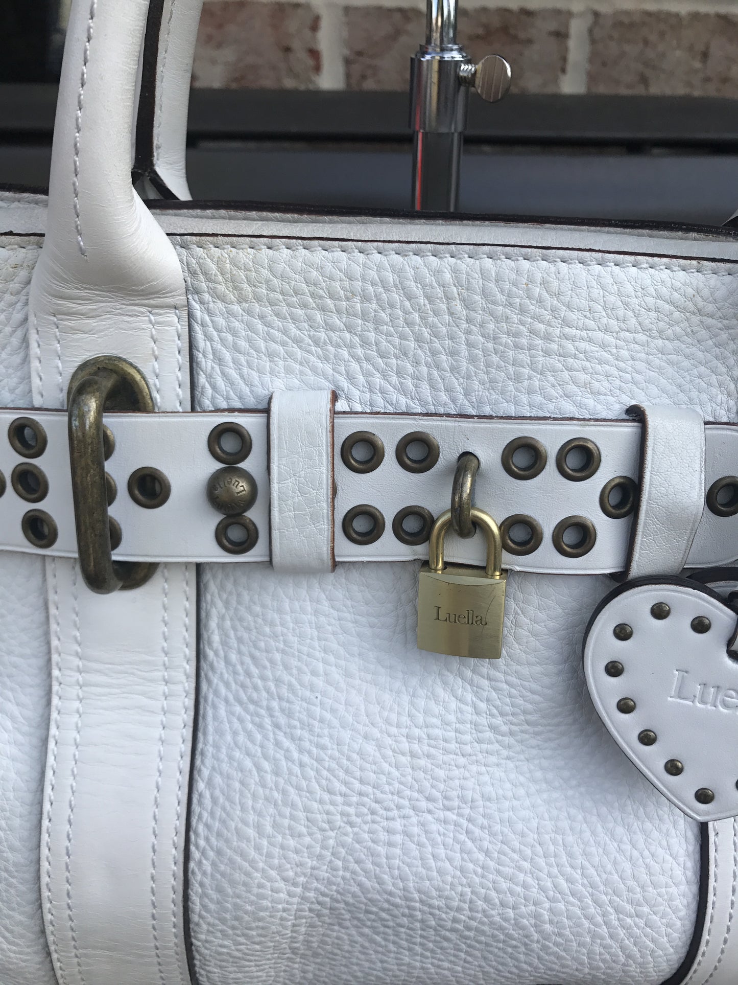 Luella Ivory Leather Tote: Medium