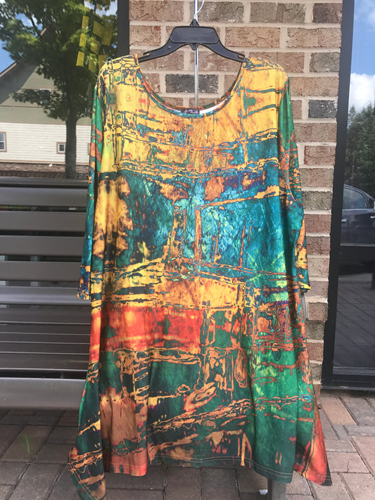 Printed Long Tunic: Sz 4X