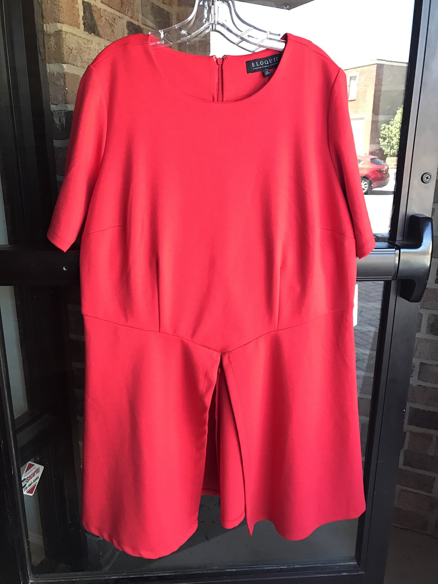 Eloquii Red Split Peplum Top: Sz 18