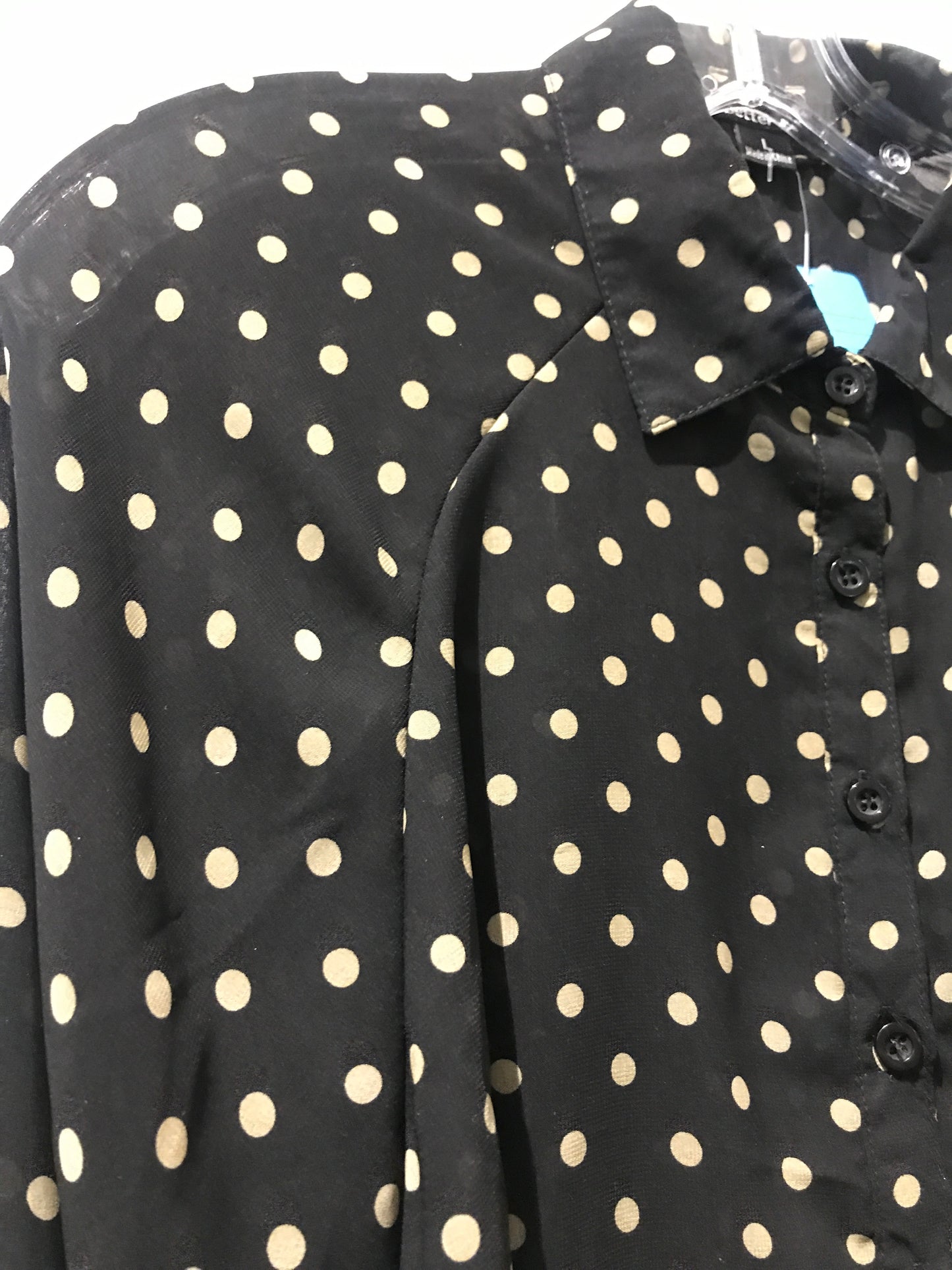 Polka Sheer Blouse: Sz L