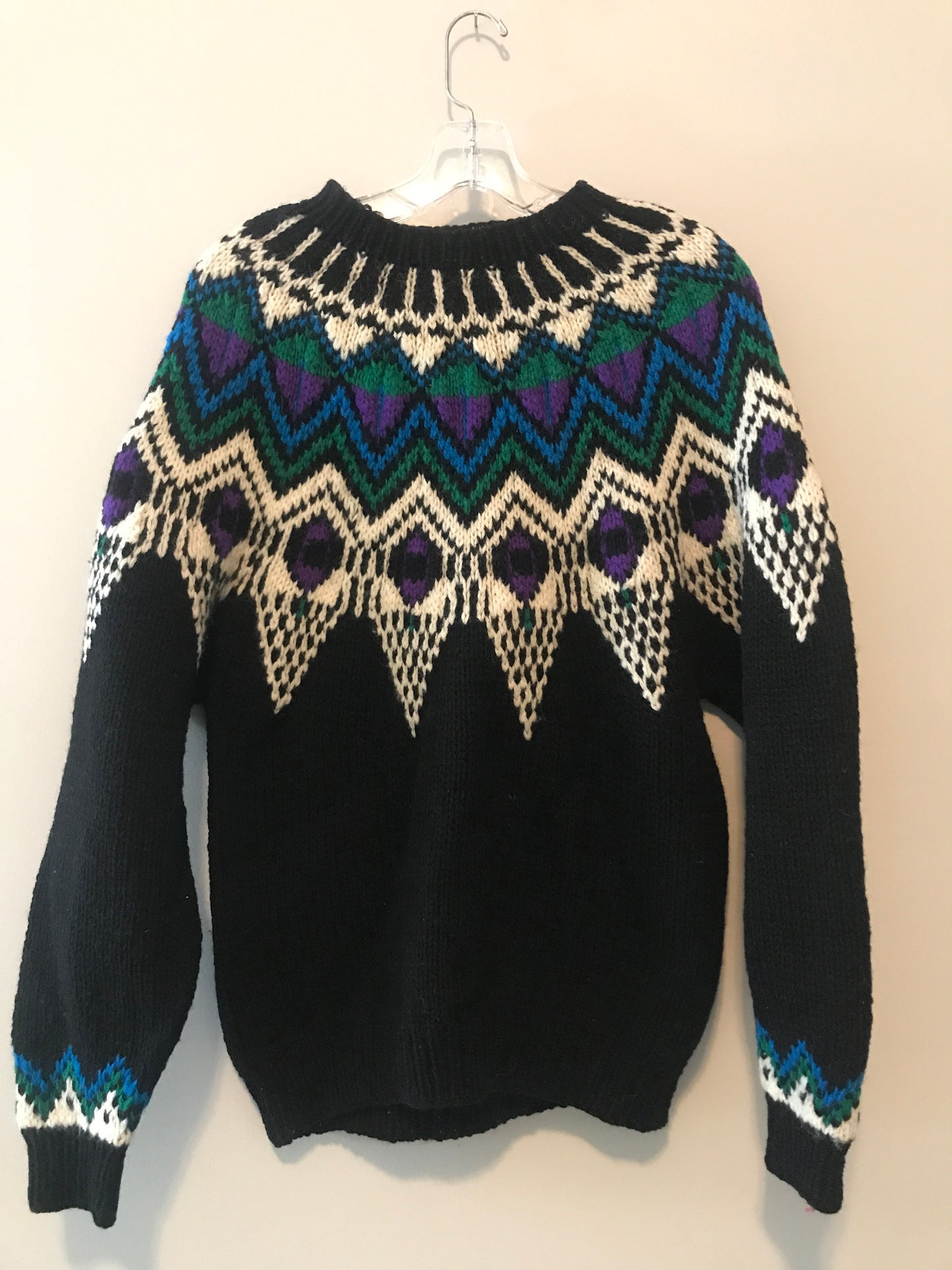 Printed Wool Pullover: Sz S