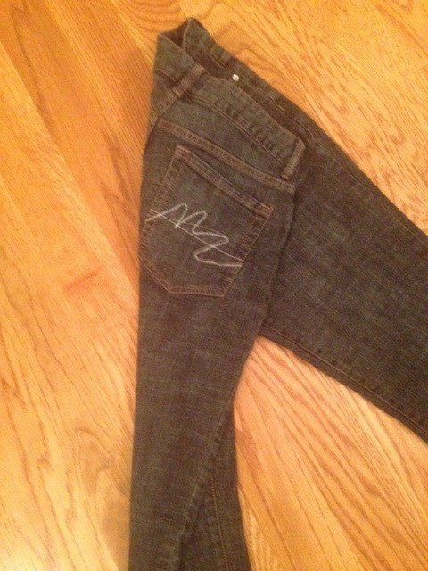 M7 Black Distressed Denim: Size 10