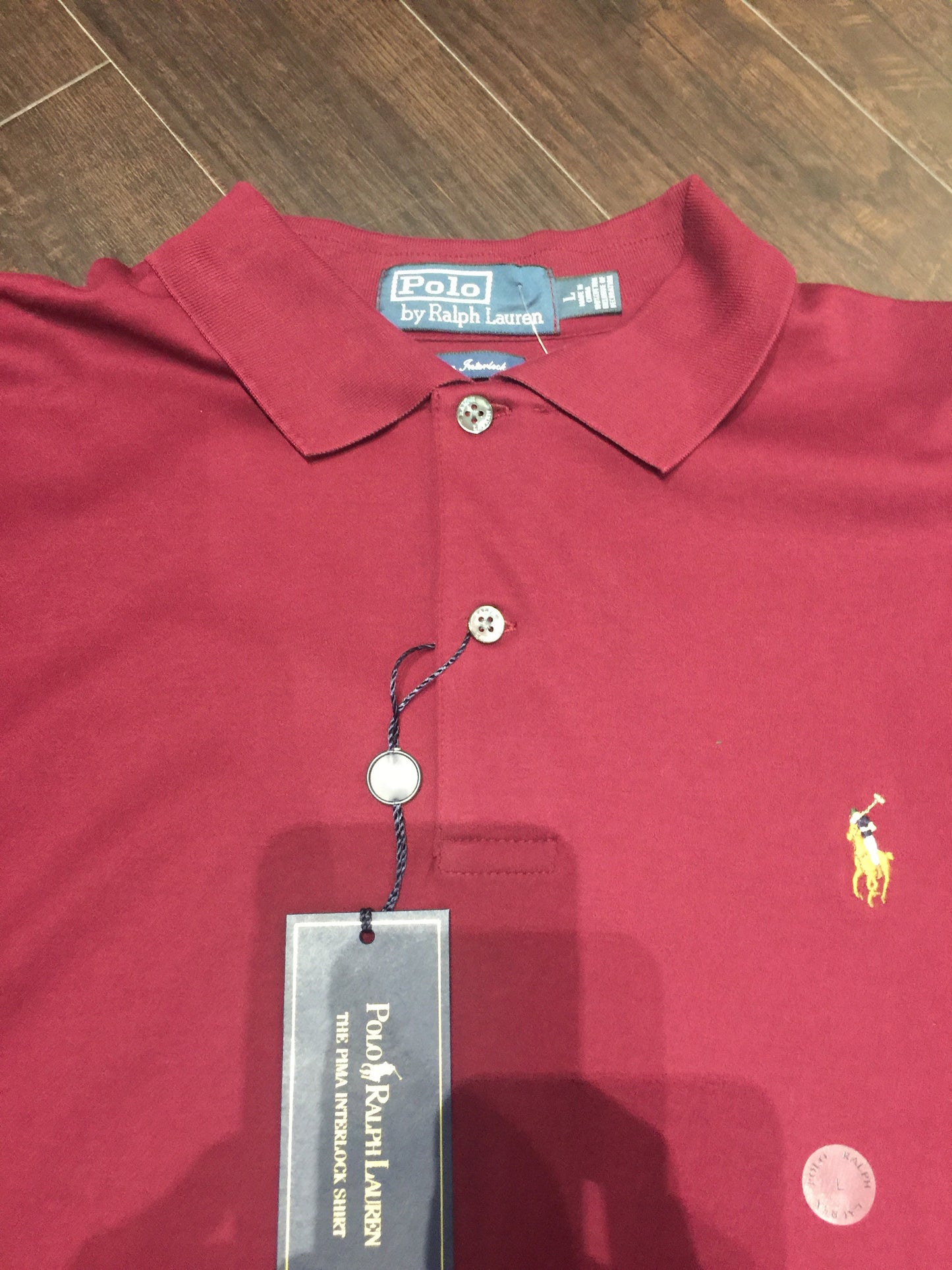 Polo Maroon Shirt: Sz L
