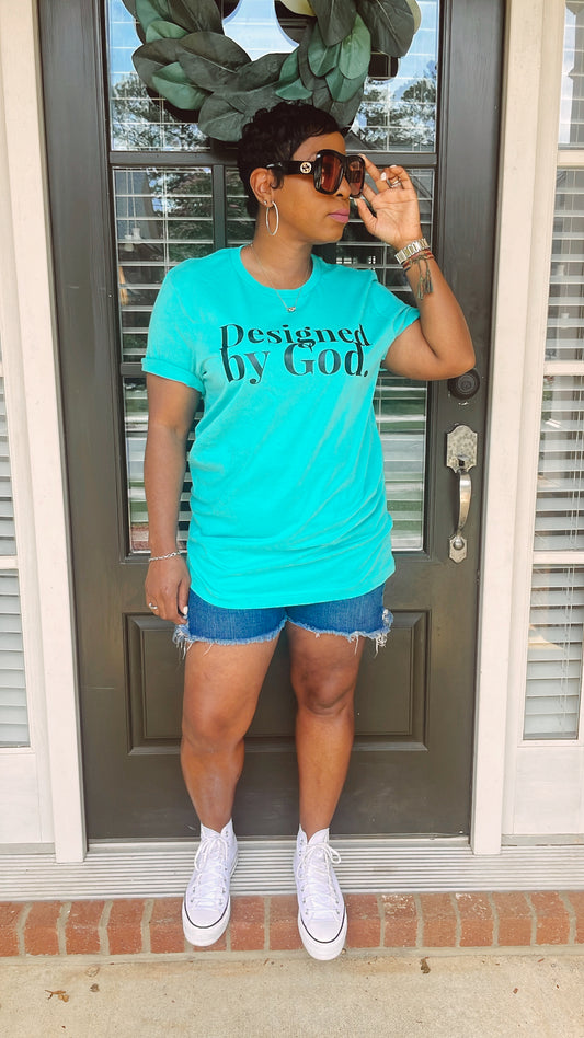 SUMMER SALE! Designed By God Tee. TEAL