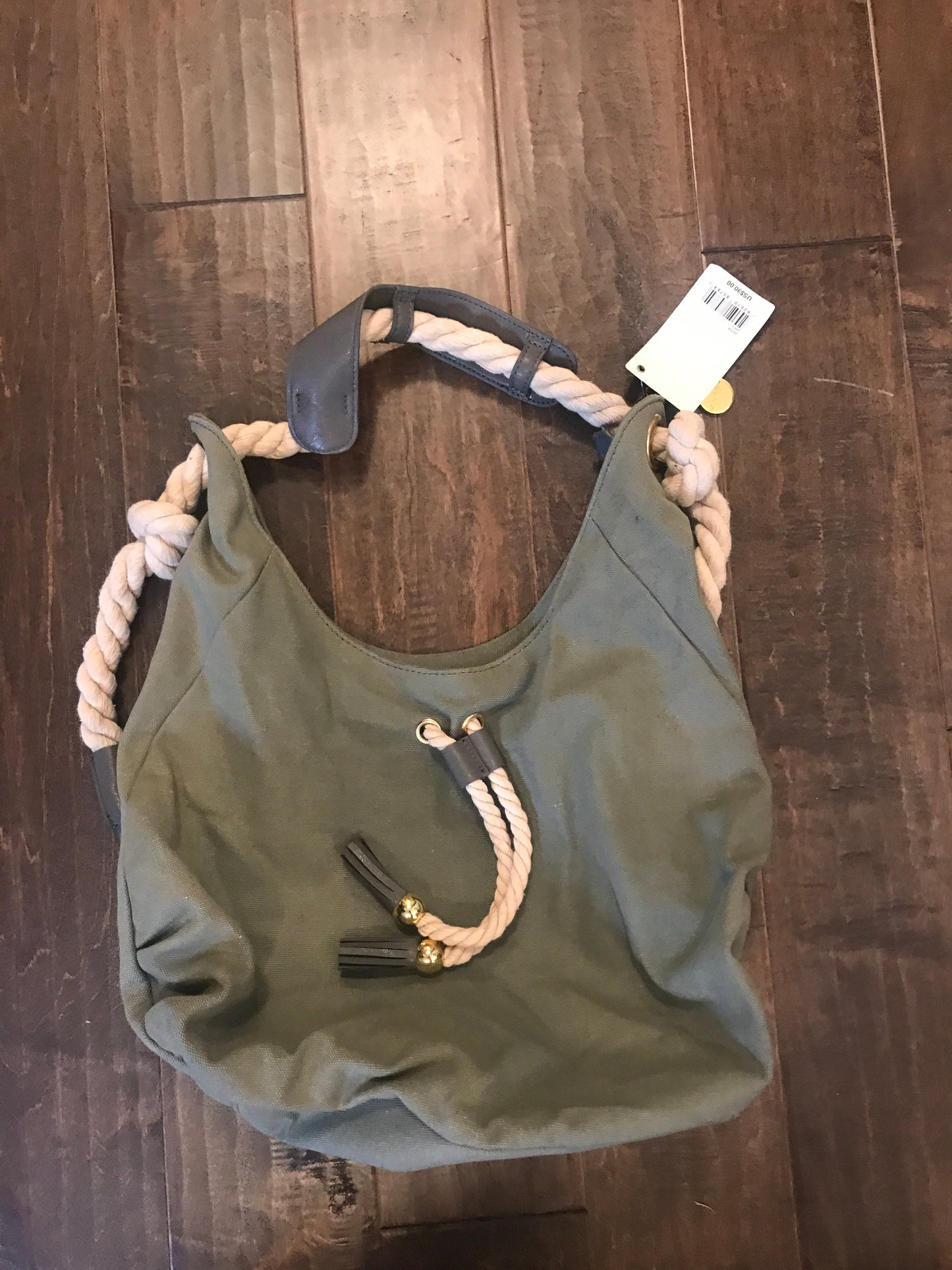 Forest Green Canvas Hobo Handbag