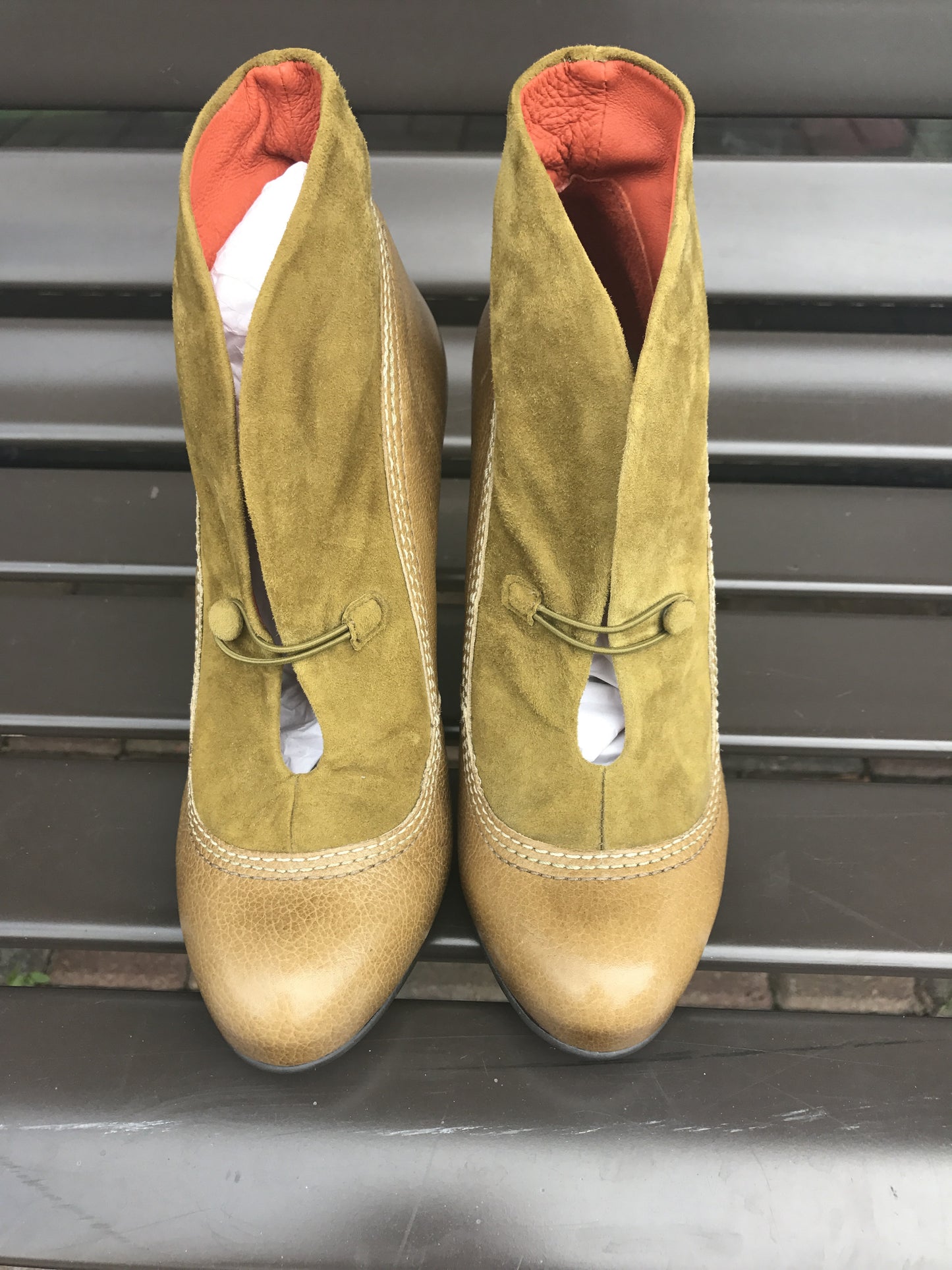 Radley London Olive Leather Booties: Sz 38
