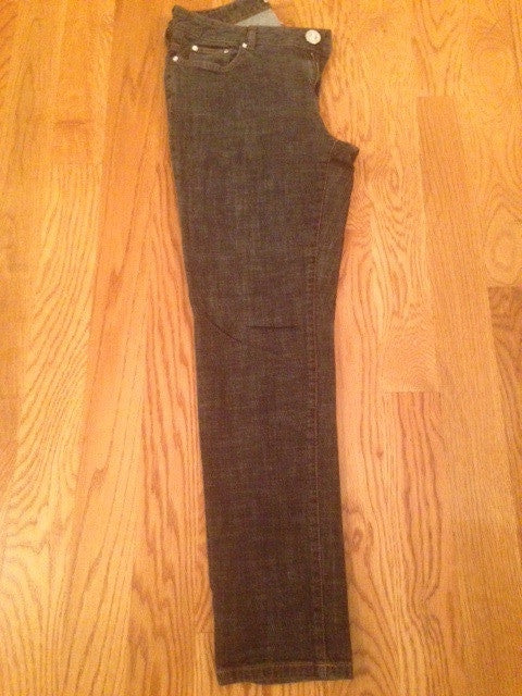 M7 Black Distressed Denim: Size 10