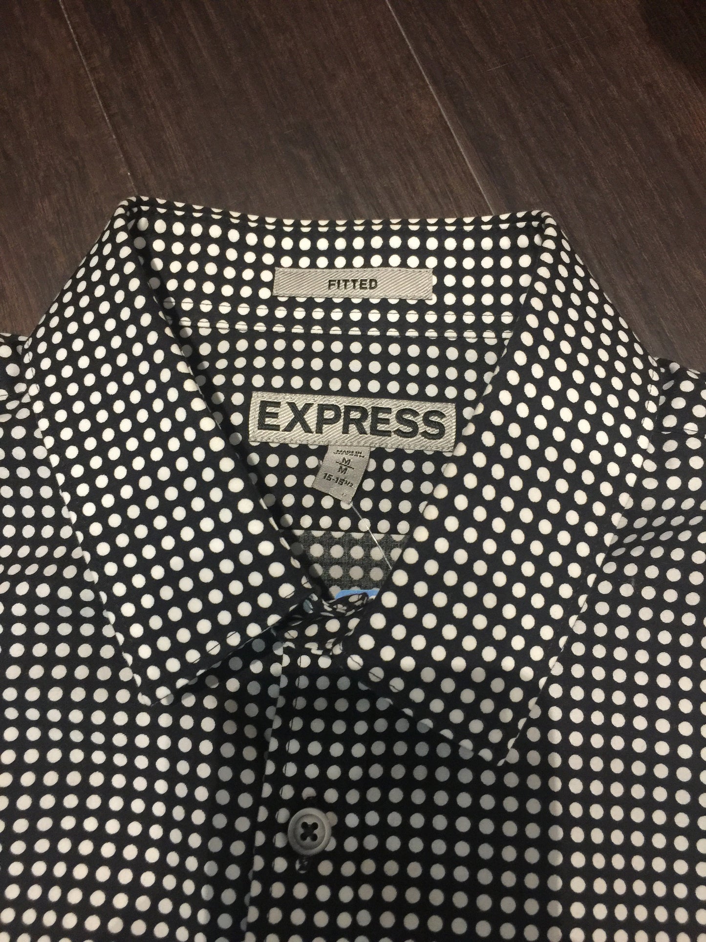 Express Polka Dot Shirt: Sz M