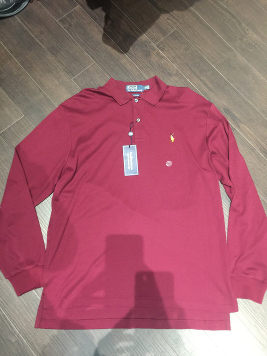 Polo Maroon Shirt: Sz L