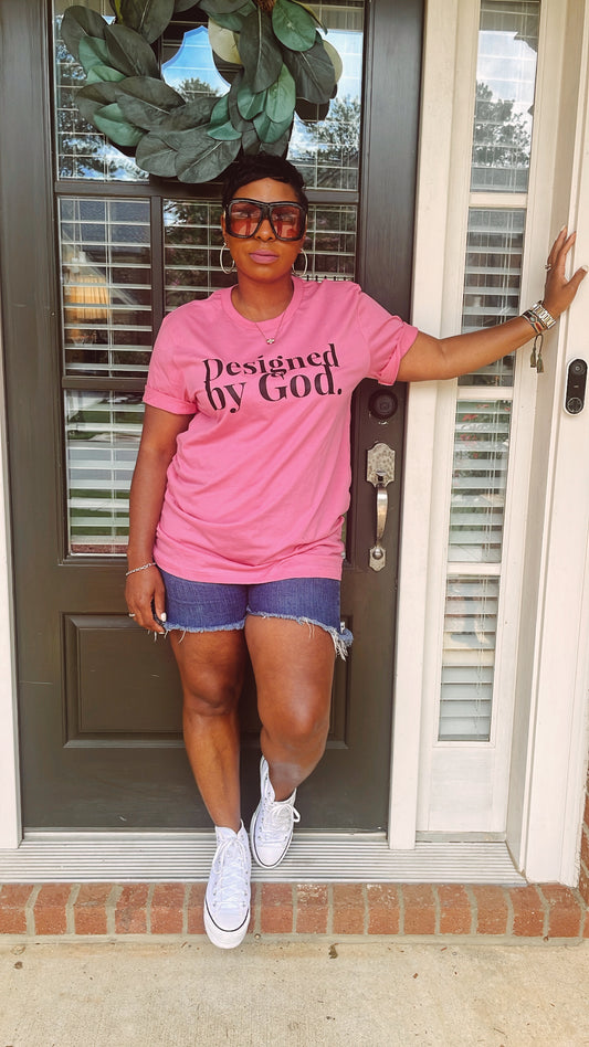 GGM! Designed By God Tee. FUCHSIA