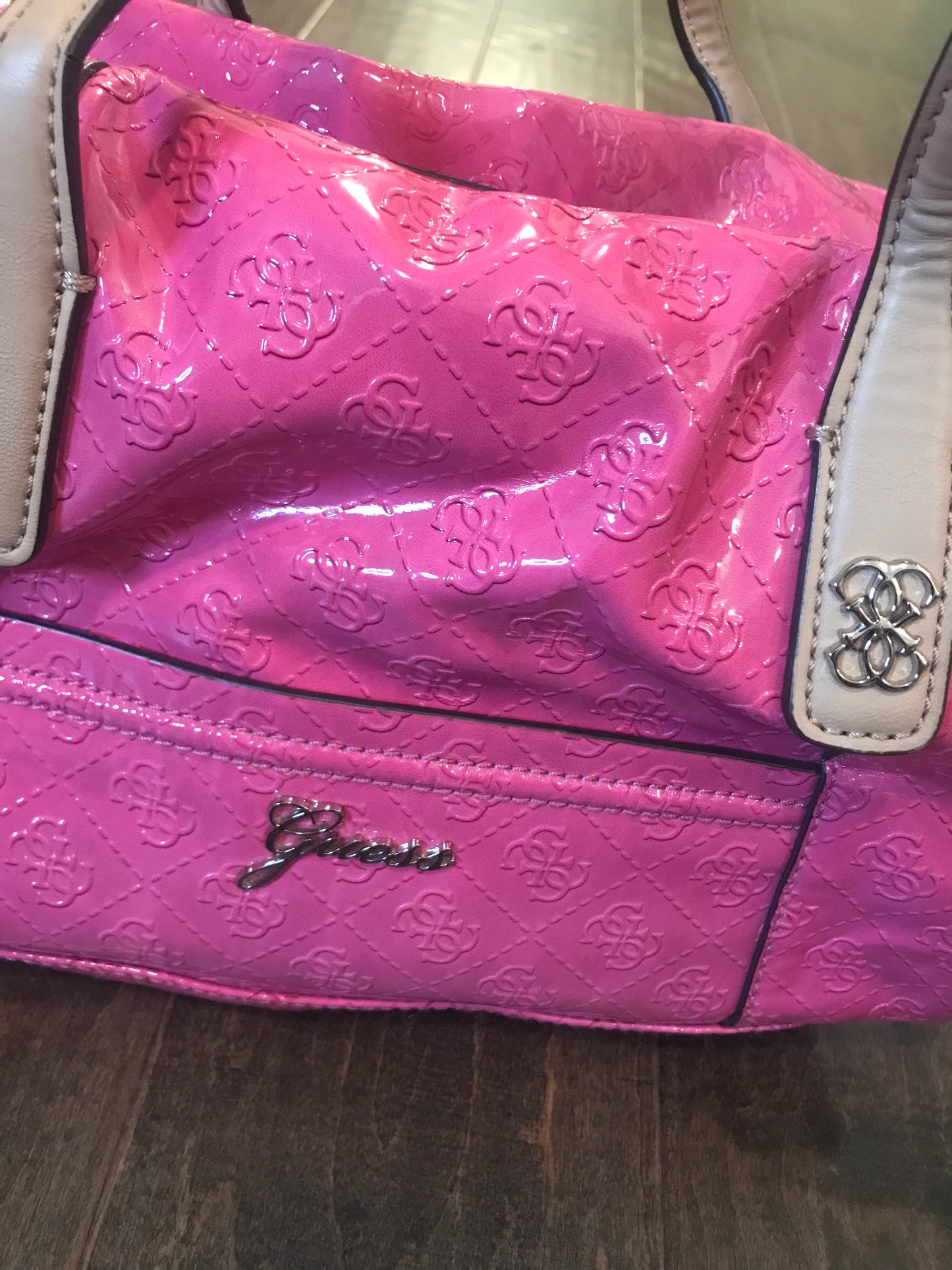 Guess Patent Satchel Handbag!