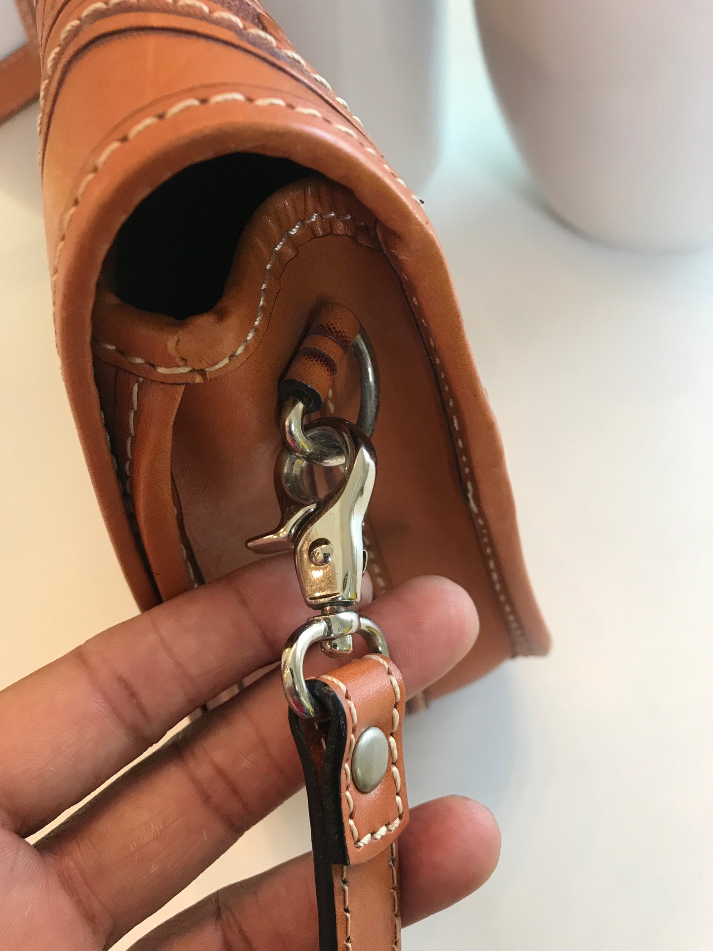Hand Carved Leather Crossbody!