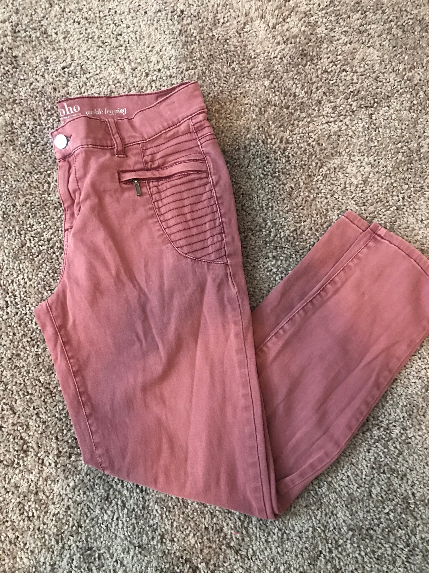 Maroon denim: Sz 4