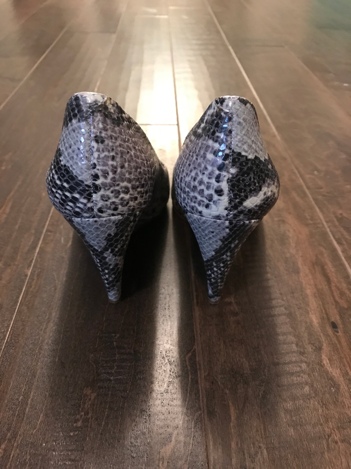 Dana Davis Snakeskin Wedge Heels: Sz 7.5